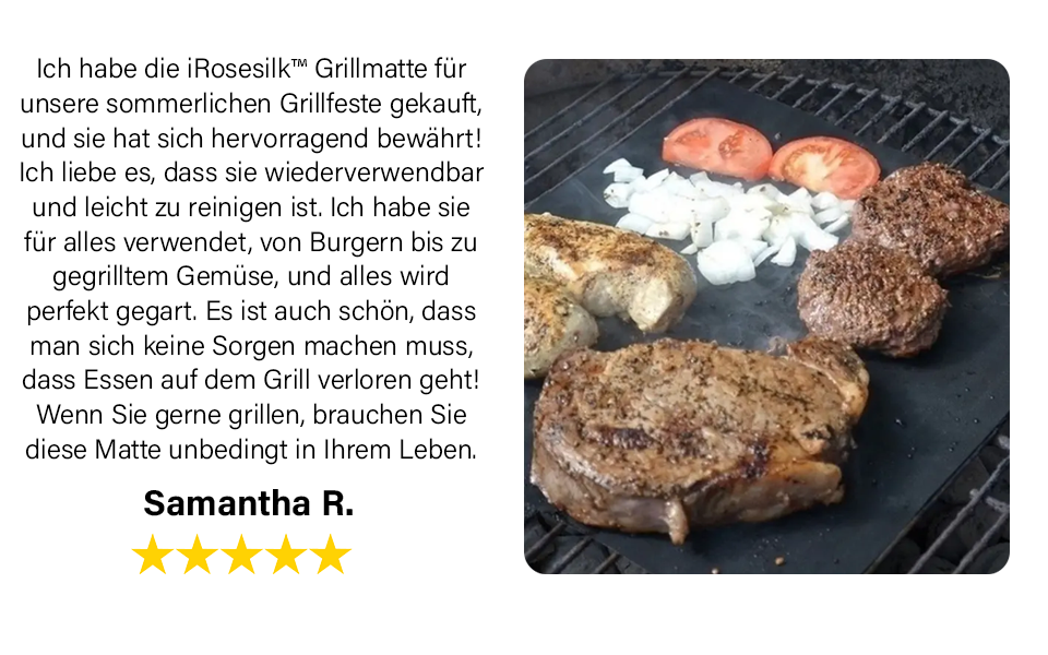 iRosesilk™ Leicht zu reinigende Antihaft-Grillmatte